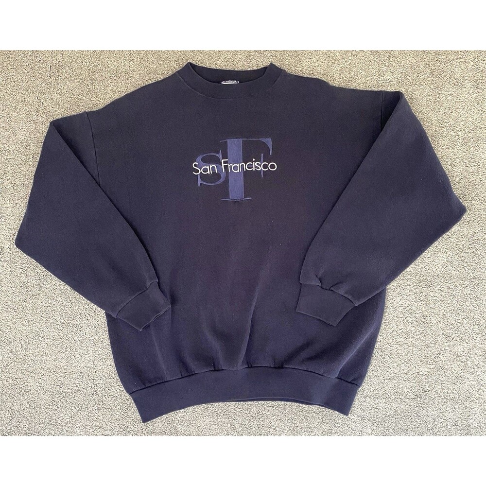 Vintage Tultex Men's San Francisco Sweatshirt Embroidered Crewneck Y2K Size L